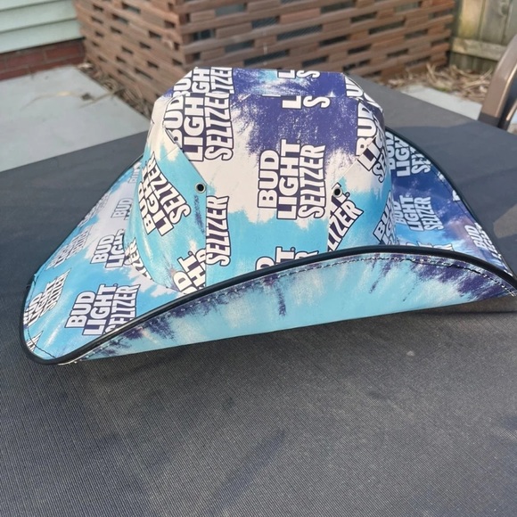 Bud Light Seltzer Blue Tie Dye Cowboy Hat - Picture 2 of 6